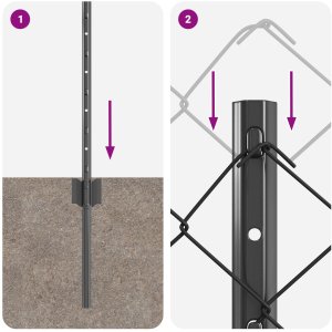vidaXL Ogrodzenie z drutu ogniowego z 10 słupkami U Szare 0,4x10 m Stal 9