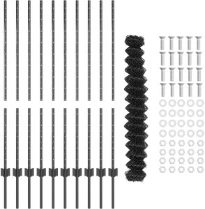 vidaXL Ogrodzenie siatkowe z 20 słupkami U Szary 1.2x10 m Stal 2