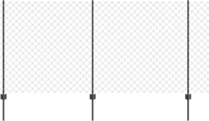 vidaXL Ogrodzenie siatkowe z 20 słupkami U Szary 1.2x10 m Stal 6