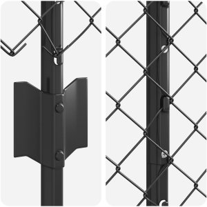 vidaXL Ogrodzenie łańcuchowe z 44 słupkami U Szare 1x25 m Stal 7