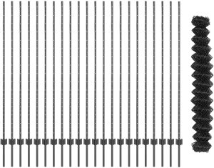 vidaXL Ogrodzenie z siatki z 44 słupkami U Szary 1.6x25 m Stal 2
