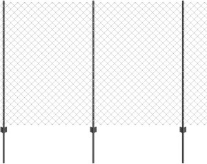vidaXL Ogrodzenie z siatki z 44 słupkami U Szary 1.6x25 m Stal 6