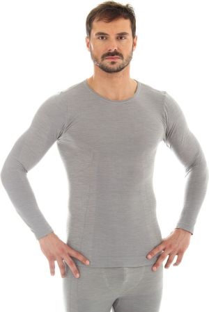 Brubeck Koszulka męska z długim rękawem COMFORT WOOL szara r. XL (LS11600) 1