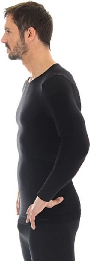 Brubeck Koszulka męska z długim rękawem COMFORT WOOL czarna r. L (LS11600) 3