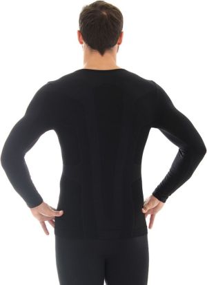 Brubeck Koszulka męska z długim rękawem COMFORT WOOL czarna r. L (LS11600) 5