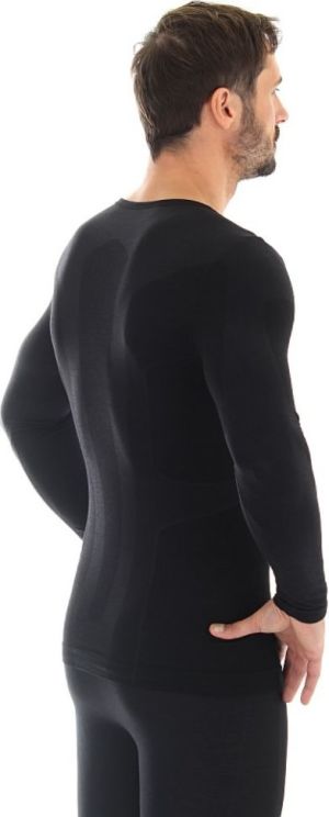 Brubeck Koszulka męska z długim rękawem COMFORT WOOL czarna r. L (LS11600) 6