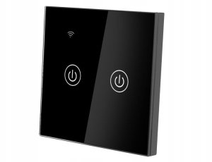 Dotykowy włącznik światła WiFi szklany podwójny - czarny 2