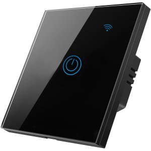 Dotykowy włącznik światła WiFi szklany pojedynczy - czarny 1