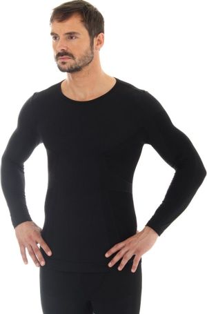 Brubeck Koszulka męska z długim rękawem COMFORT WOOL czarna r. XXL (LS11600) 2