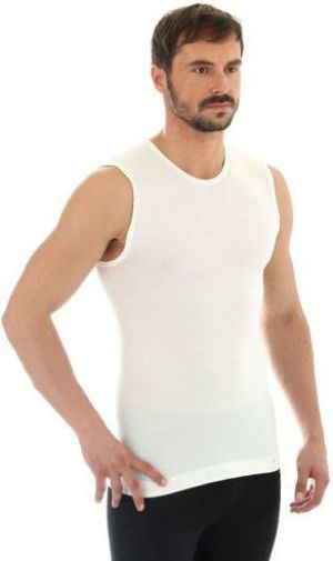 Brubeck Koszulka męska bez rękawów COMFORT WOOL kremowa M (SL10160) 1