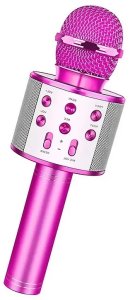 Bezprzewodowy mikrofon Bluetooth WS858 karaoke różowy 3