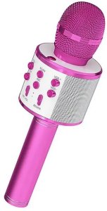 Bezprzewodowy mikrofon Bluetooth WS858 karaoke różowy 4