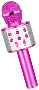 Bezprzewodowy mikrofon Bluetooth WS858 karaoke różowy 5