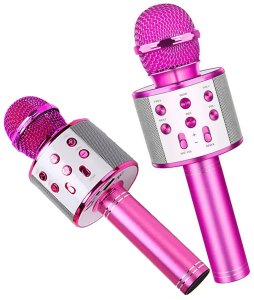 Bezprzewodowy mikrofon Bluetooth WS858 karaoke różowy 6