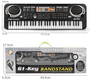 Keyboard pianino elektryczne dla dzieci 61 klawiszy + mikrofon 13