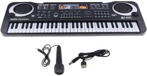 Keyboard pianino elektryczne dla dzieci 61 klawiszy + mikrofon 3