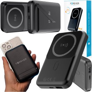 Power bank bezprzewodowy magnetyczny Forever MATB-100 10000mAh USB QC 22.5W / USB-C PD 20W 6