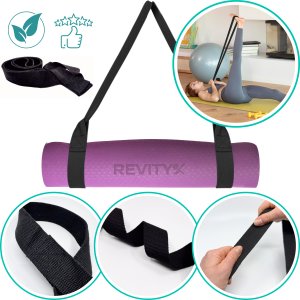 Pasek do przenoszenia maty do ćwiczeń uchwyt Revity czarny 140 cm 2