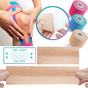 Revity Taśma kinezjologiczna kinesiology tape 5 cm x 5 m plastry medyczne 1 szt. 6
