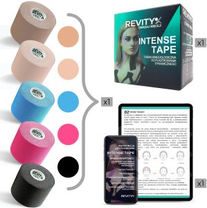 Taśma kinezjologiczna do twarzy i biustu medyczna Revity kinesio tape 5 cm x 5 m 1 szt. 15