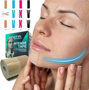 Taśma kinezjologiczna do twarzy i biustu medyczna Revity kinesio tape 5 cm x 5 m 1 szt. 8