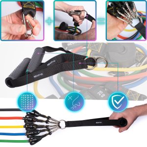 Revity Uchwyty do ćwiczeń wyciągu gum Power Bands zestaw 2 szt. z karabińczykami 2