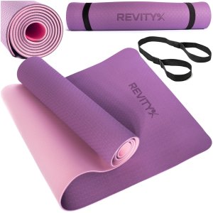 Mata treningowa do jogi ćwiczeń fitness pilatesu Revity 183 cm x 61 cm x 6 mm 1