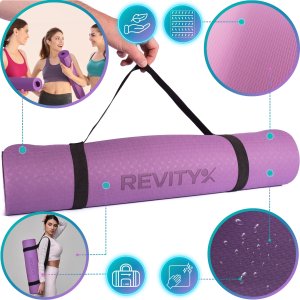 Mata treningowa do jogi ćwiczeń fitness pilatesu Revity 183 cm x 61 cm x 6 mm 11