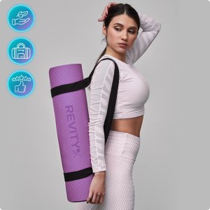 Mata treningowa do jogi ćwiczeń fitness pilatesu Revity 183 cm x 61 cm x 6 mm 12