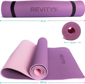 Mata treningowa do jogi ćwiczeń fitness pilatesu Revity 183 cm x 61 cm x 6 mm 3