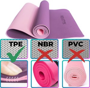 Mata treningowa do jogi ćwiczeń fitness pilatesu Revity 183 cm x 61 cm x 6 mm 7