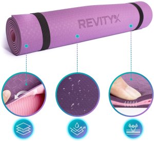 Mata treningowa do jogi ćwiczeń fitness pilatesu Revity 183 cm x 61 cm x 6 mm 8