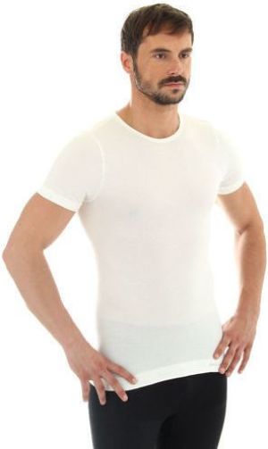 Brubeck Koszulka męska z krótkim rękawem Comfort Wool kremowa r.M (SS11030) 1