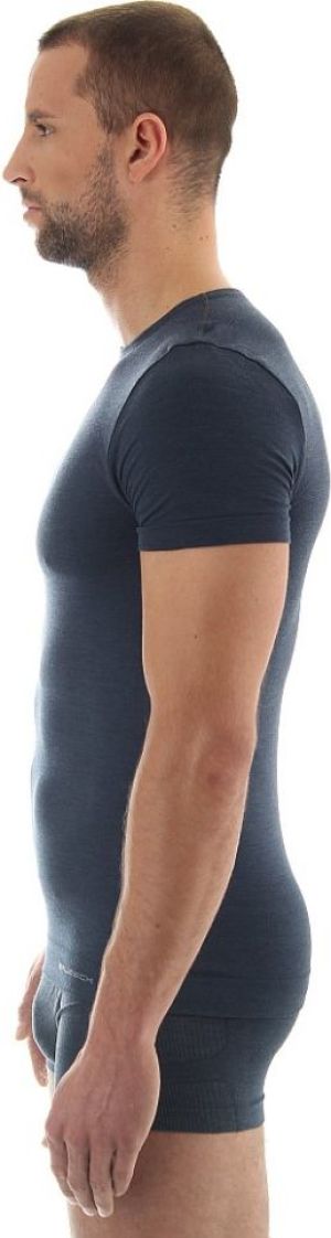 Brubeck Koszulka męska z krótkim rękawem COMFORT WOOL granatowa r. M (SS11030) 3