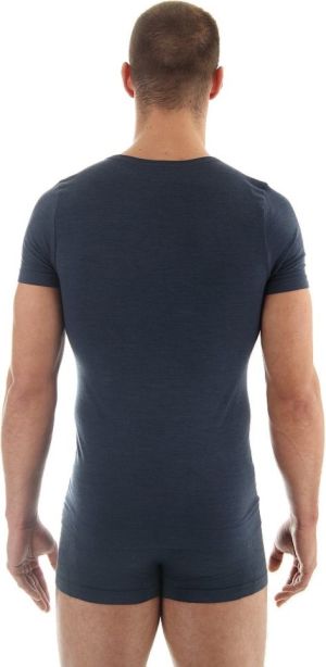 Brubeck Koszulka męska z krótkim rękawem COMFORT WOOL granatowa r. XL (SS11030) 4