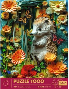 Trefl Puzzle z efektem 3D - 40-lecie Trefl - Jeż 1000 elementów (40042) 3