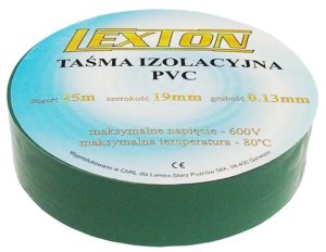 Taśma izolacyjna LEXTON LXSC040 ZIEL, 25m, zielona 1