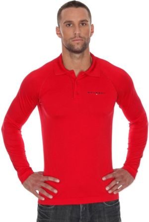 Brubeck Koszulka męska polo Prestige z długim rękawem czerwona r. M (LS10620) 1