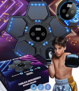 TABLICA BOKSERSKA INTELIGENTNA ŚCIENNA ELEKTONICZNA TRENAŻER MUZYKA BLUETOOTH LICZNIK REGULACJA GŁOŚNOŚCI DO TRENINGU ĆWICZEŃ BOKSU 1