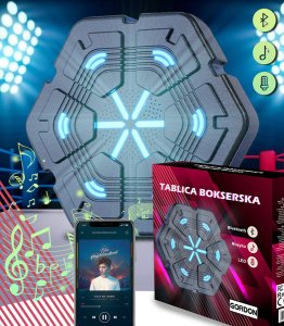 TABLICA BOKSERSKA INTELIGENTNA TRENINGOWA ŚCIENNA ELEKTONICZNA TRENAŻER MUZYKA BLUETOOTH DO TRENINGU ĆWICZEŃ BOKSU 1