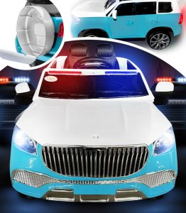 AUTO NA AKUMULATOR SUV POLICYJNE NIEBIESKIE MP3 USB BUJAK MUZYKA PILOT OTWIERANE DRZWI ŚWIATŁA LED DO ZABAWY DLA DZIECI 1