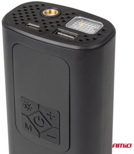 Kompresor samochodowy bezprzewodowy akumulatorowy powerbank LED USB-C 40W AMIO-04377 7
