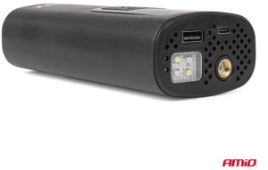 Kompresor samochodowy bezprzewodowy akumulatorowy powerbank LED USB-C 40W AMIO-04377 10