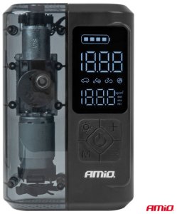 Kompresor samochodowy bezprzewodowy akumulatorowy powerbank LED USB-C 40W AMIO-04378 9