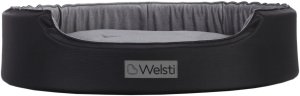 Welsti Owalne legowisko ortopedyczne kojec dla psa Welsti szary XL 80x67 antypoślizgowy 3