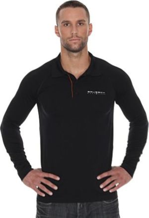 Brubeck Koszulka męska polo Prestige z długim rękawem czarna r. XL (LS10620) 1