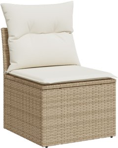 vidaXL 7-częściowy Zestaw Sofy Ogrodowej z Poduszkami Beżowy Poly Rattan 5