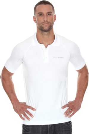Brubeck Koszulka męska polo Prestige z krótkim rękawem biała r. L (SS10920) 1