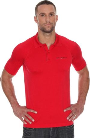 Brubeck Koszulka męska polo Prestige z krótkim rękawem czerwona r. L (SS10920) 1
