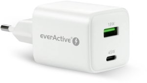 Ładowarka sieciowa GaN 1X USB, 1X USB-C 45W QC4+ PD Biała 7